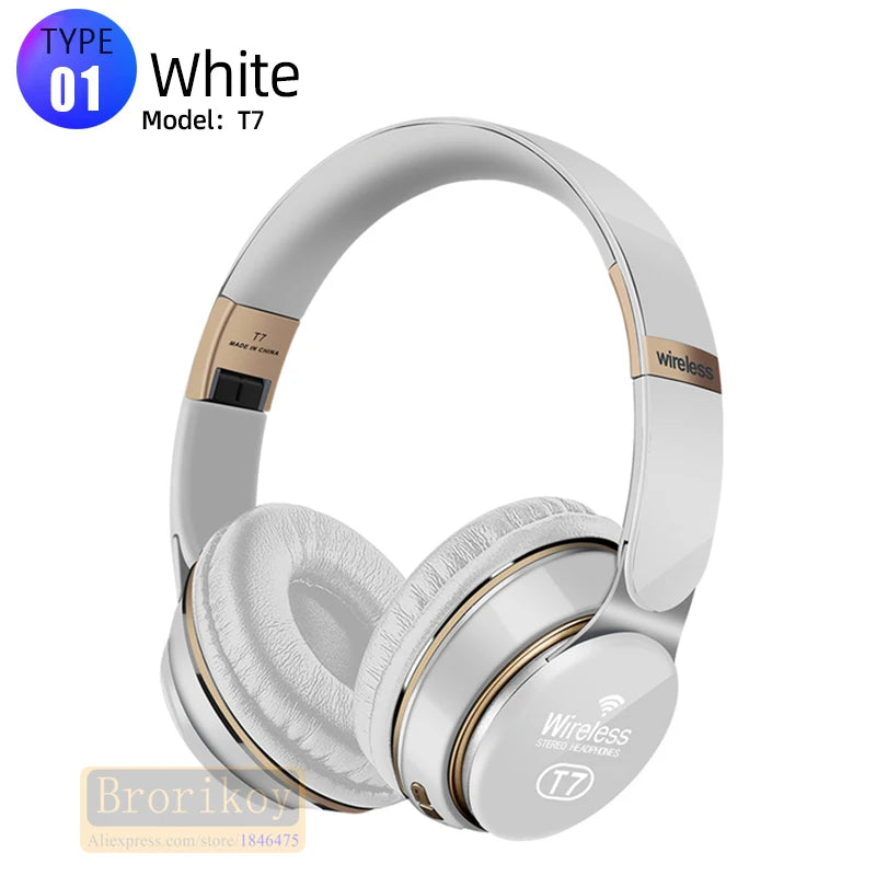 Foldable Wireless Bluetooth Headphones with SD Card Slot & Mic