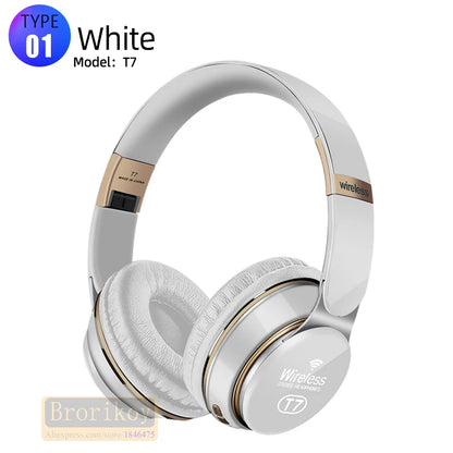 Foldable Wireless Bluetooth Headphones with SD Card Slot & Mic