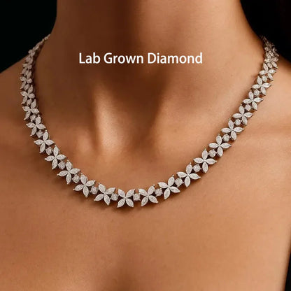 19.4CTW Marquise & Round Lab Grown Diamond Statement Pendant Necklace (14K White Gold / Platinum)