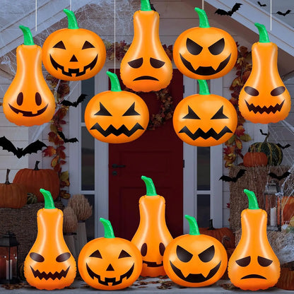 12 Pcs Fall Inflatable Leaf Outdoor Decorations, Large Inflatable Maple Leaf Ball Balloons