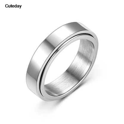 Stainless Steel Anti-Anxiety Fidget Spinner Ring