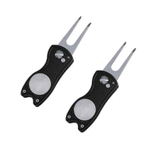 Foldable Golf Divot Repair Tool with Golf Ball Groove Cleaner
