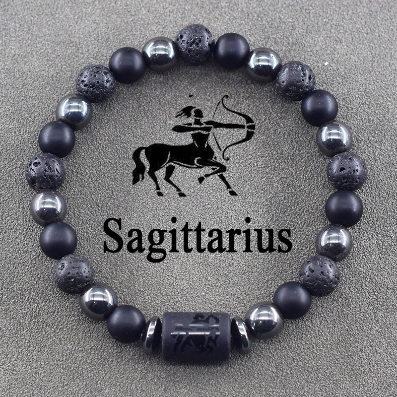 12 Zodiac Sign Constellation Beaded Charm Bracelet