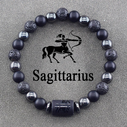12 Zodiac Sign Constellation Beaded Charm Bracelet