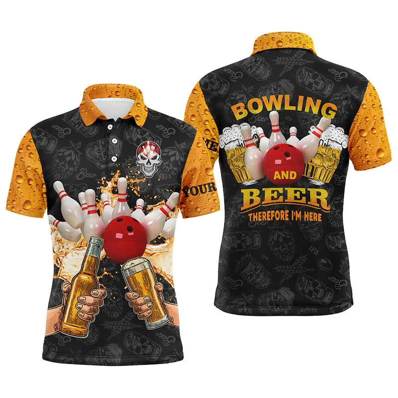 Custom Tiger Graphic Bowling Team Polo Shirt