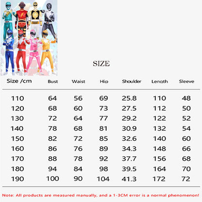 Unisex Power Rangers Superhero Cosplay Costume – Full Body Zentai Jumpsuit & Mask Set