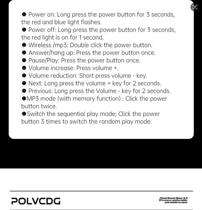 POLVCDG Bone Conduction Swimming Earphones