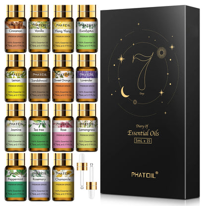 PHATOIL 15pcs Essential Oils Set Natural Plant