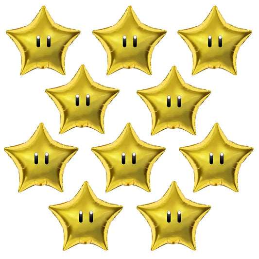10-Pack Super Star Foil Balloon Party Decor Kit