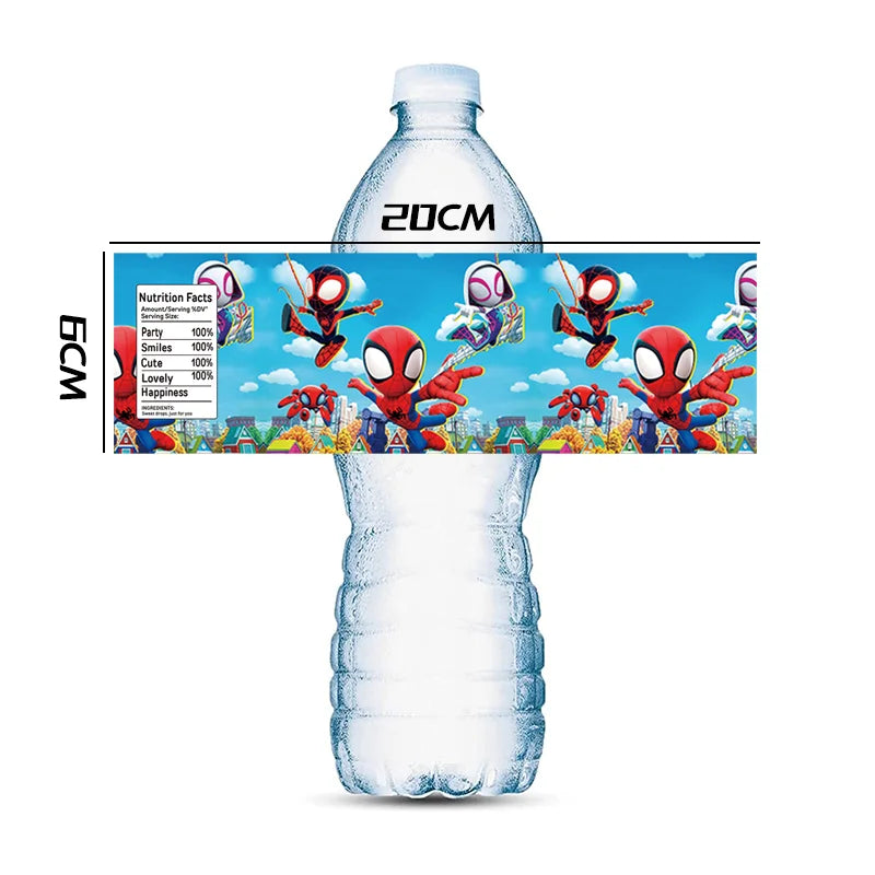 Multipack  Super Hero Water Bottle Label Stickers
