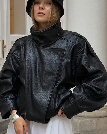 Women's Chic Faux Leather Jacket
