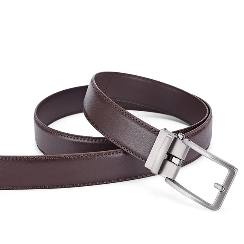 Leather Metal Automatic Buckle Belt