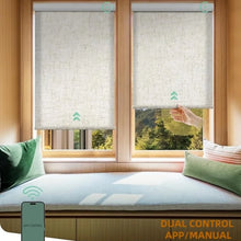 Dual Control Automatic Motorized or Pull Down Roller Shades Screen