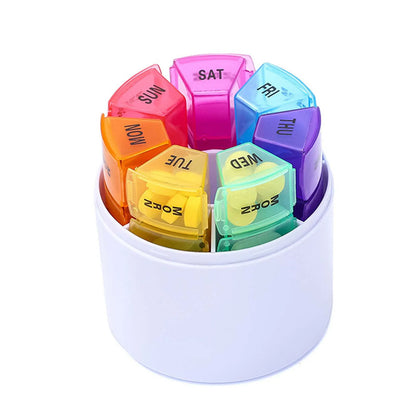 7-Day Weekly Pill Organizer (4 Times a Day) – Portable 28-Compartment Pill Box Tower Set