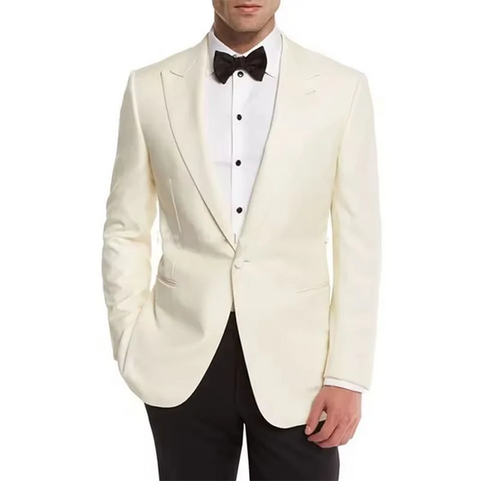Men's Tailored Slim Fit Single-Breasted Wedding & Business Suit Set
