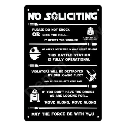 Funny No Soliciting Vintage Metal Tin Sign