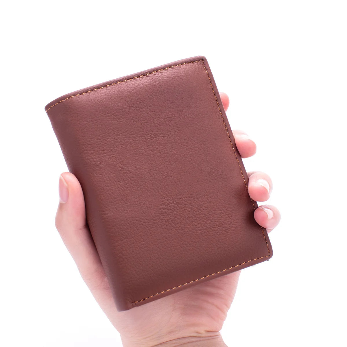 Men's Genuine Leather Bifold Wallet with Zipper Coin Pocket
