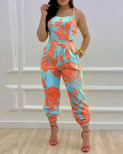 Open Back Printed Jumpsuit