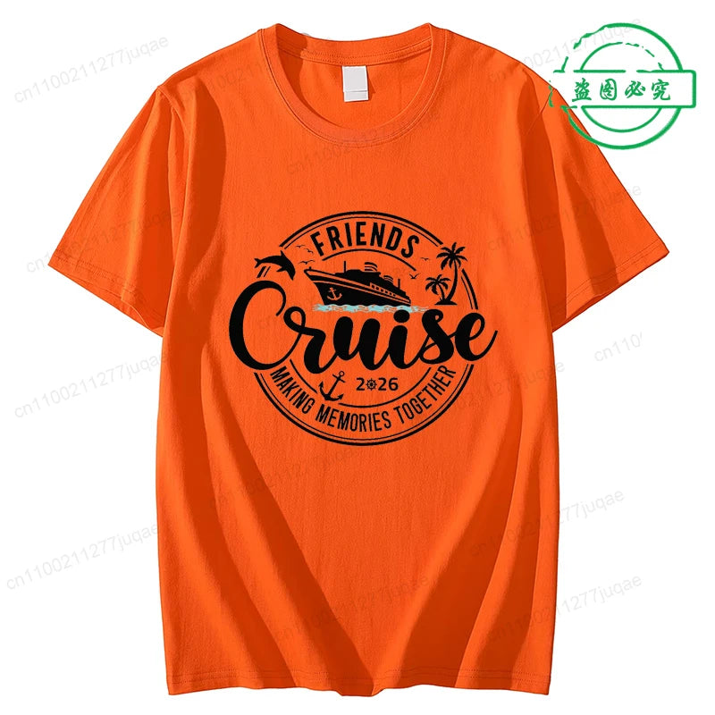 Women’s Cruise Squad 2026 Graphic T-Shirt – Casual Short Sleeve Vacation Tee