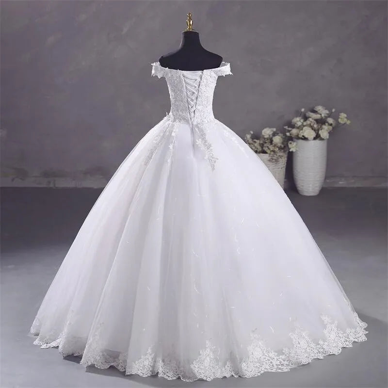 Ashley Gloria Elegant Boat Neck Ball Gown
