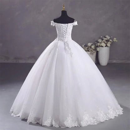 Ashley Gloria Elegant Boat Neck Ball Gown