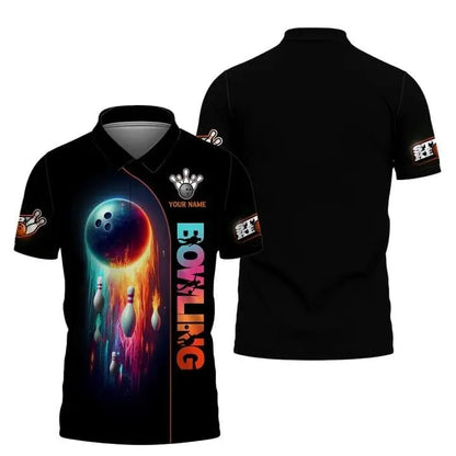 Custom Name Bowling Graphic Polo Shirt