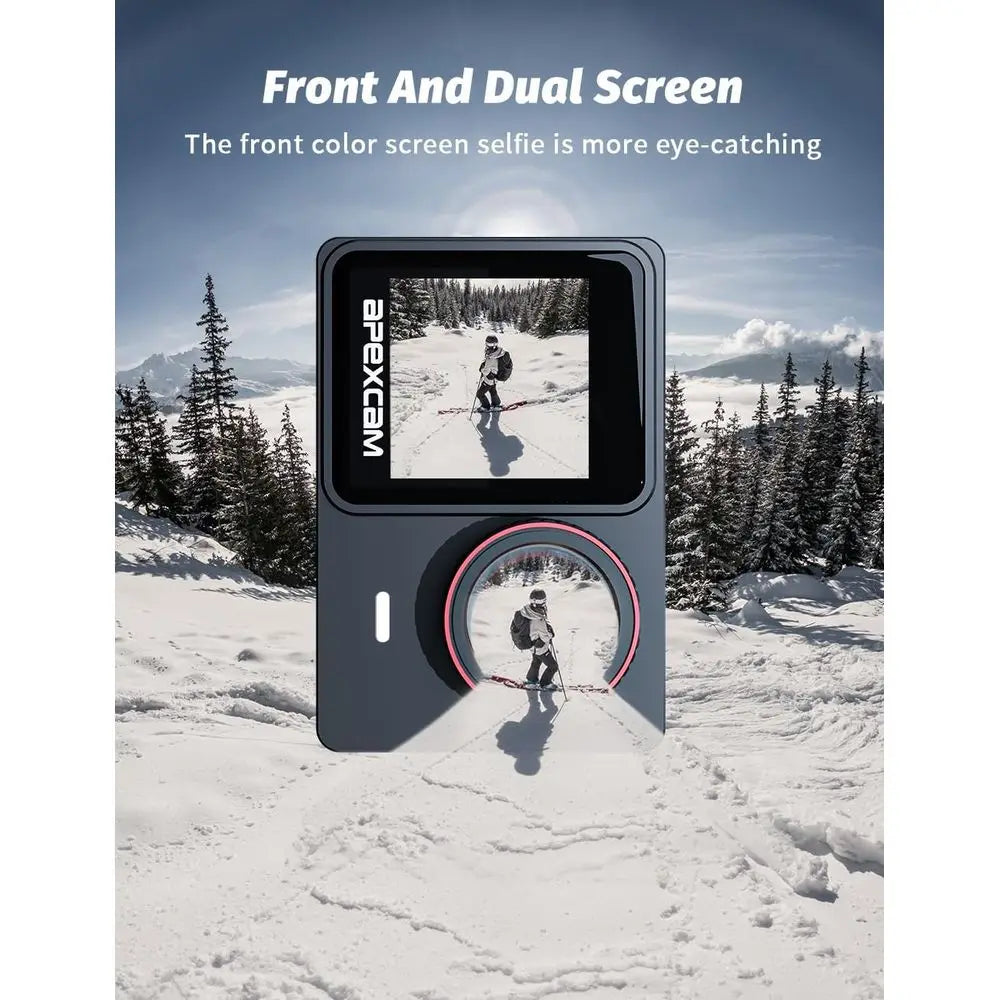 4K 60fps Underwater Action Camera with 8x Zoom and Remote