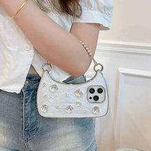 Glitter Rhinestone Phone Case With Chain for iPhone