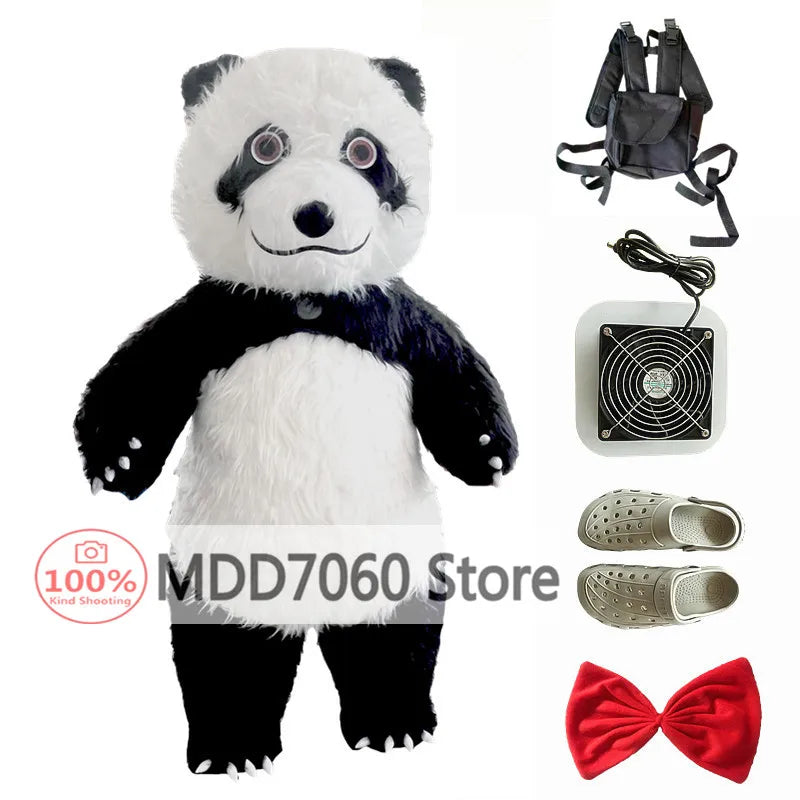 Giant Panda & Polar Bear Inflatable Costume – Adult Walking Plush Mascot Suit for Cosplay & Parties