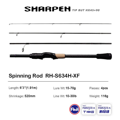 PURELURE SHARPEN Soft Lure Long Spinning and Casting Action Rods