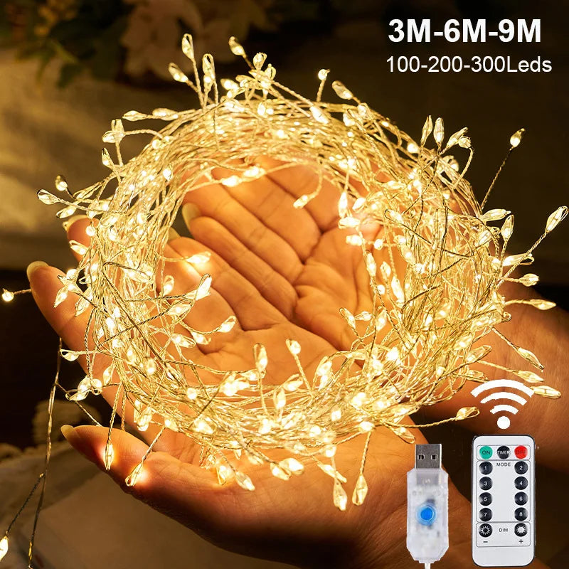 USB LED Firecracker Fairy Lights with Remote Control