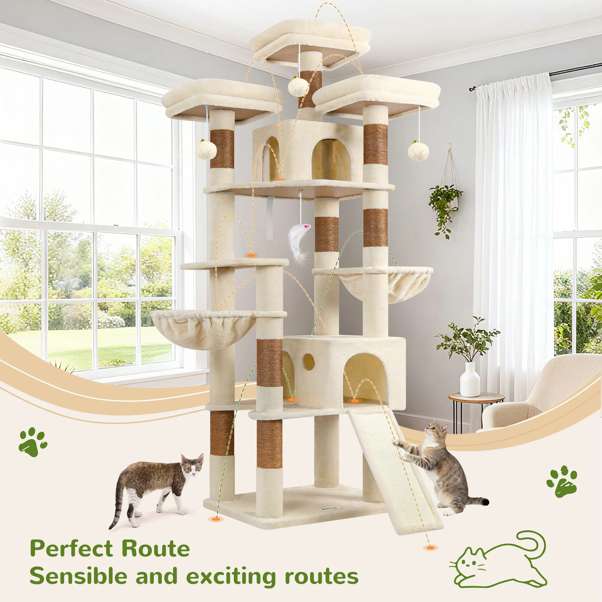 Globlazer 83" Multi-Level Big Cat Tree Tower