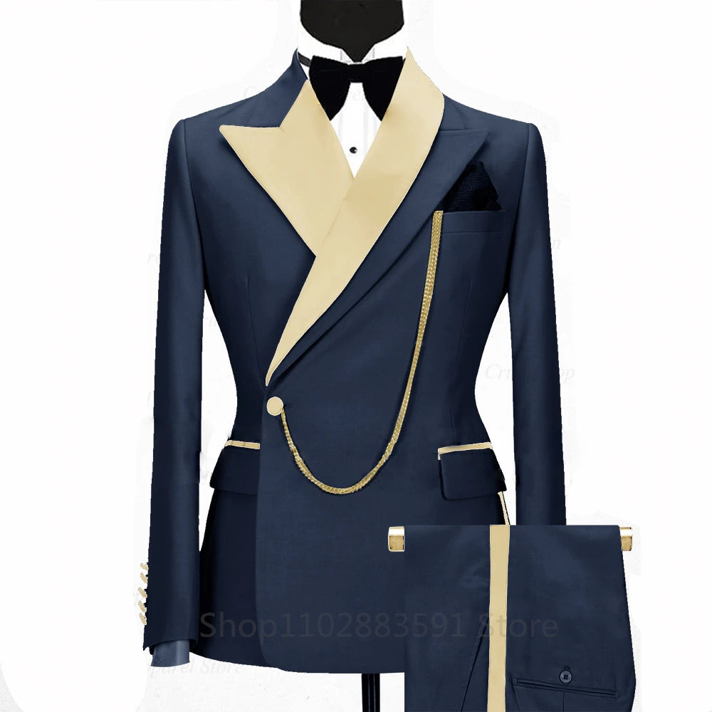 Men's Classic Double-Breasted Formal Suit Set