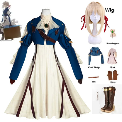 Anime Violet Evergarden Cosplay Costume Set – Uniform Dress Outfit for Women