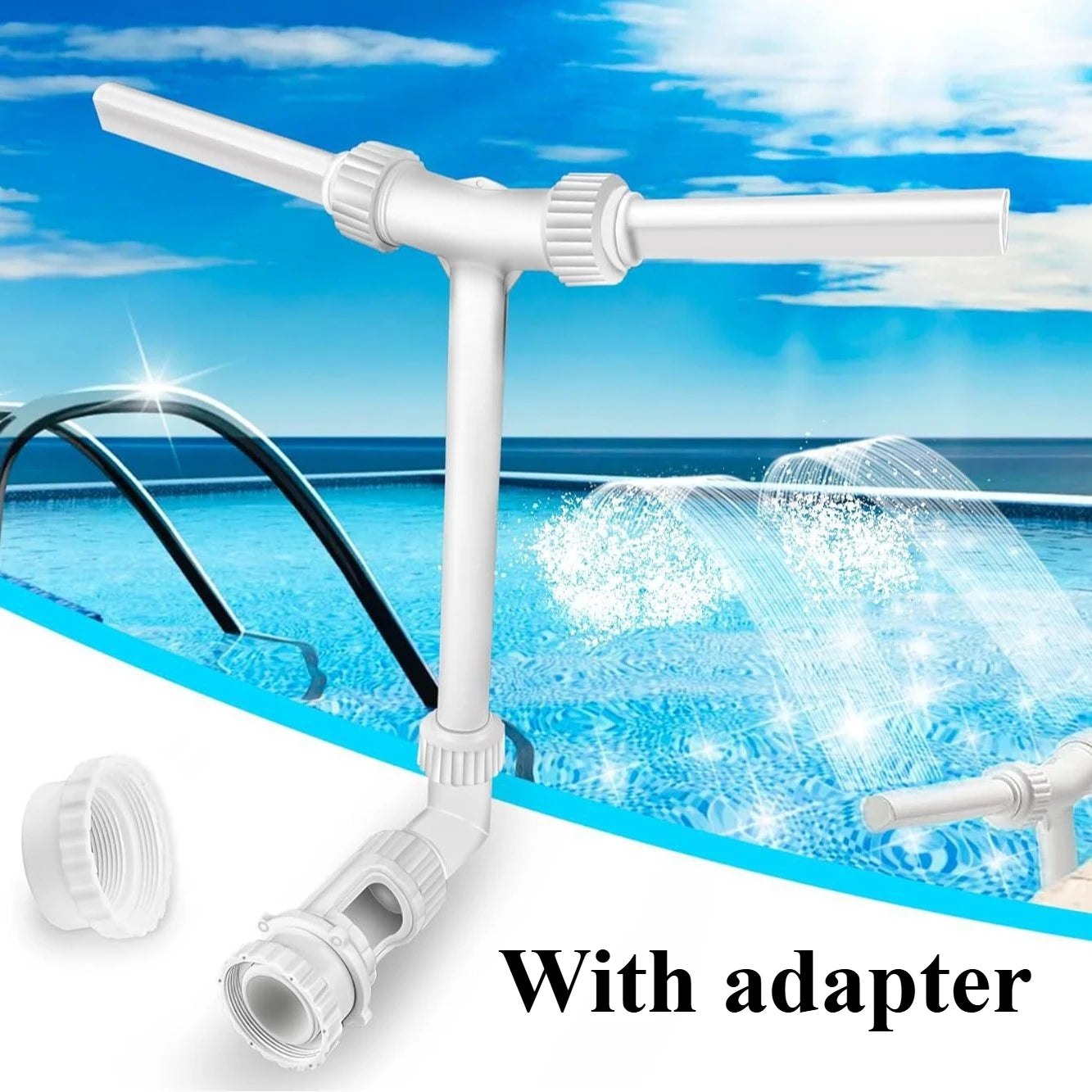 Dual-Nozzle Adjustable Swimming Pool Fountain Sprayer