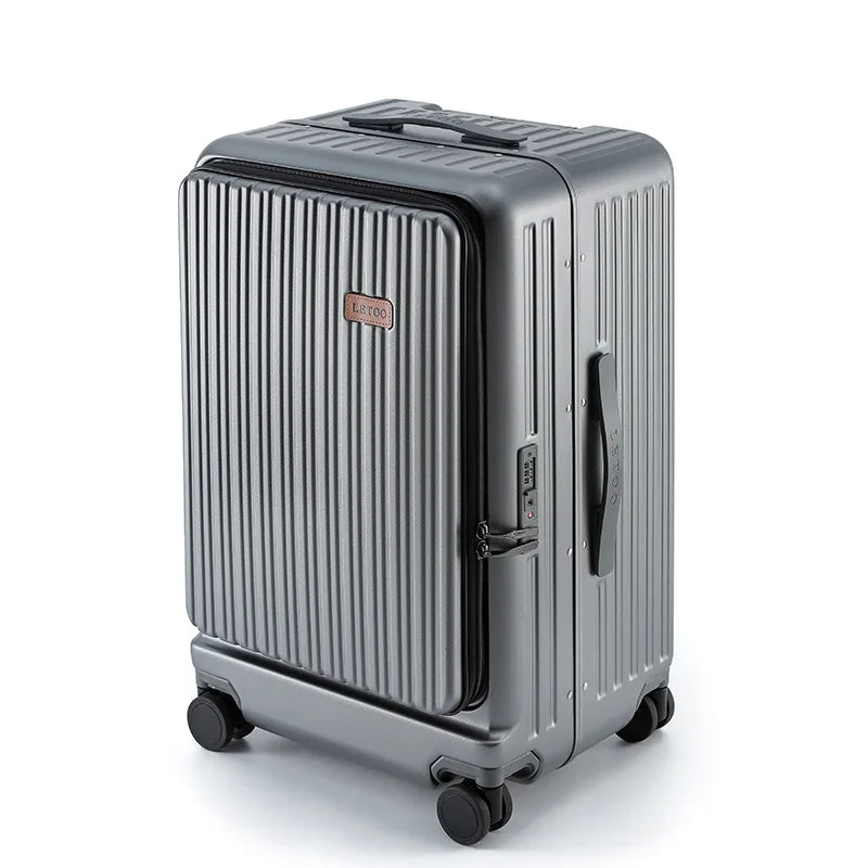 Front Opening Boarding Box USB Charging Trolley Case Multi-function Luggage