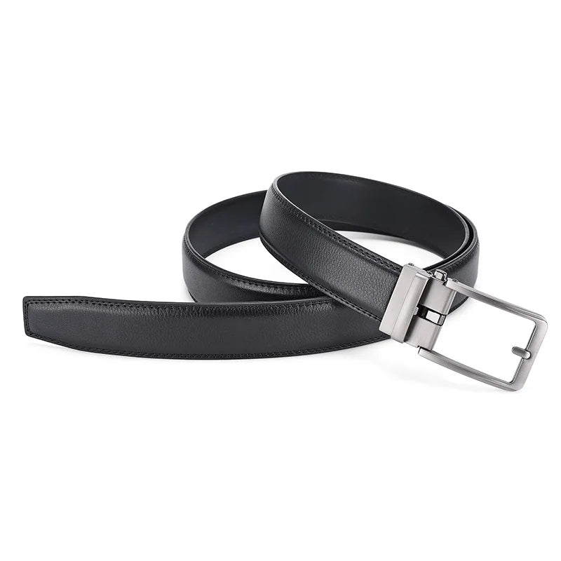 Leather Metal Automatic Buckle Belt