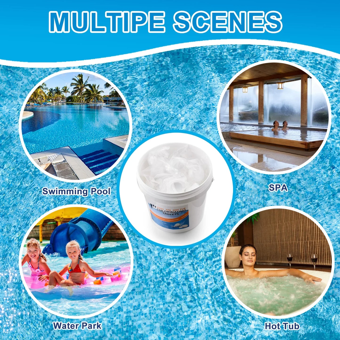 1" Stabilized Chlorine Tablets for Pools 3 lbs