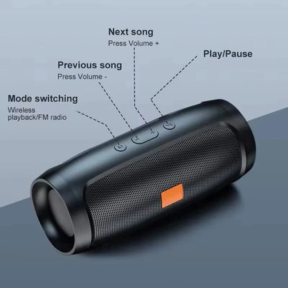 Lenovo Portable Outdoor Bluetooth Speaker – Dual Stereo Wireless Subwoofer with FM Radio, TWS & USB Support