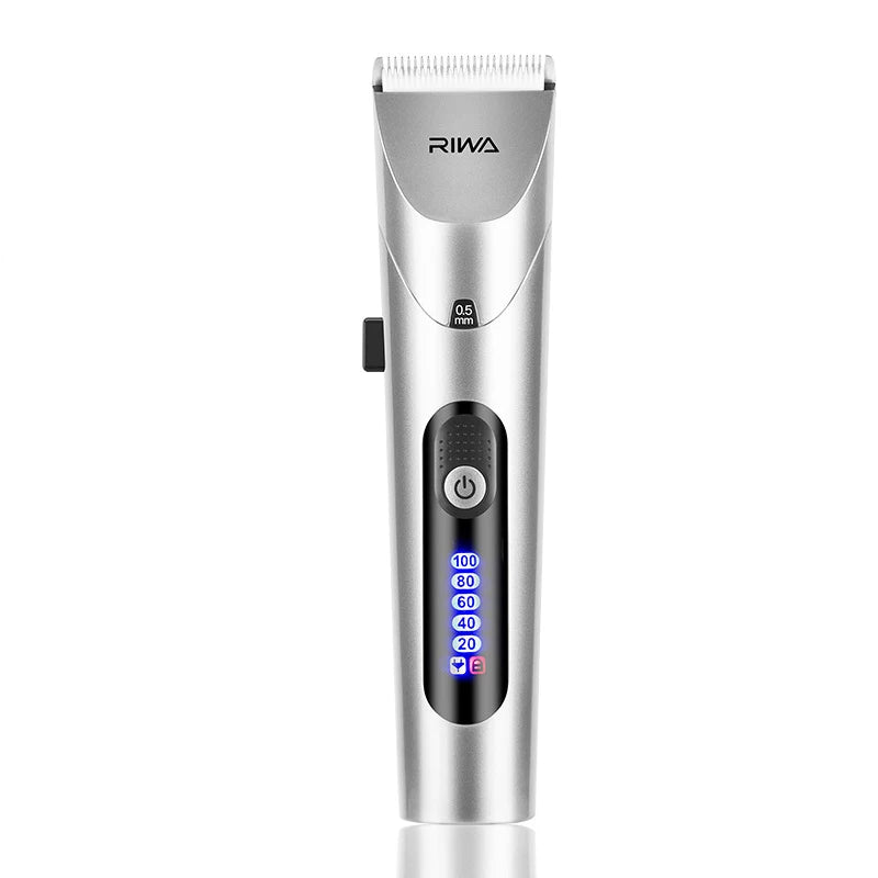 RIWA Professional Cordless Hair Clipper – USB Rechargeable LCD Grooming Kit