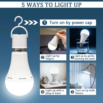 9W Rechargeable Emergency LED Light Bulb with 1500mAh Backup Battery