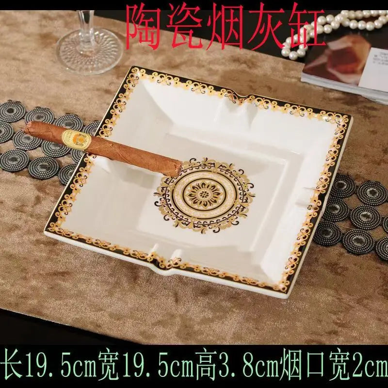 European Style Luxury Ceramic Cigar Ashtray