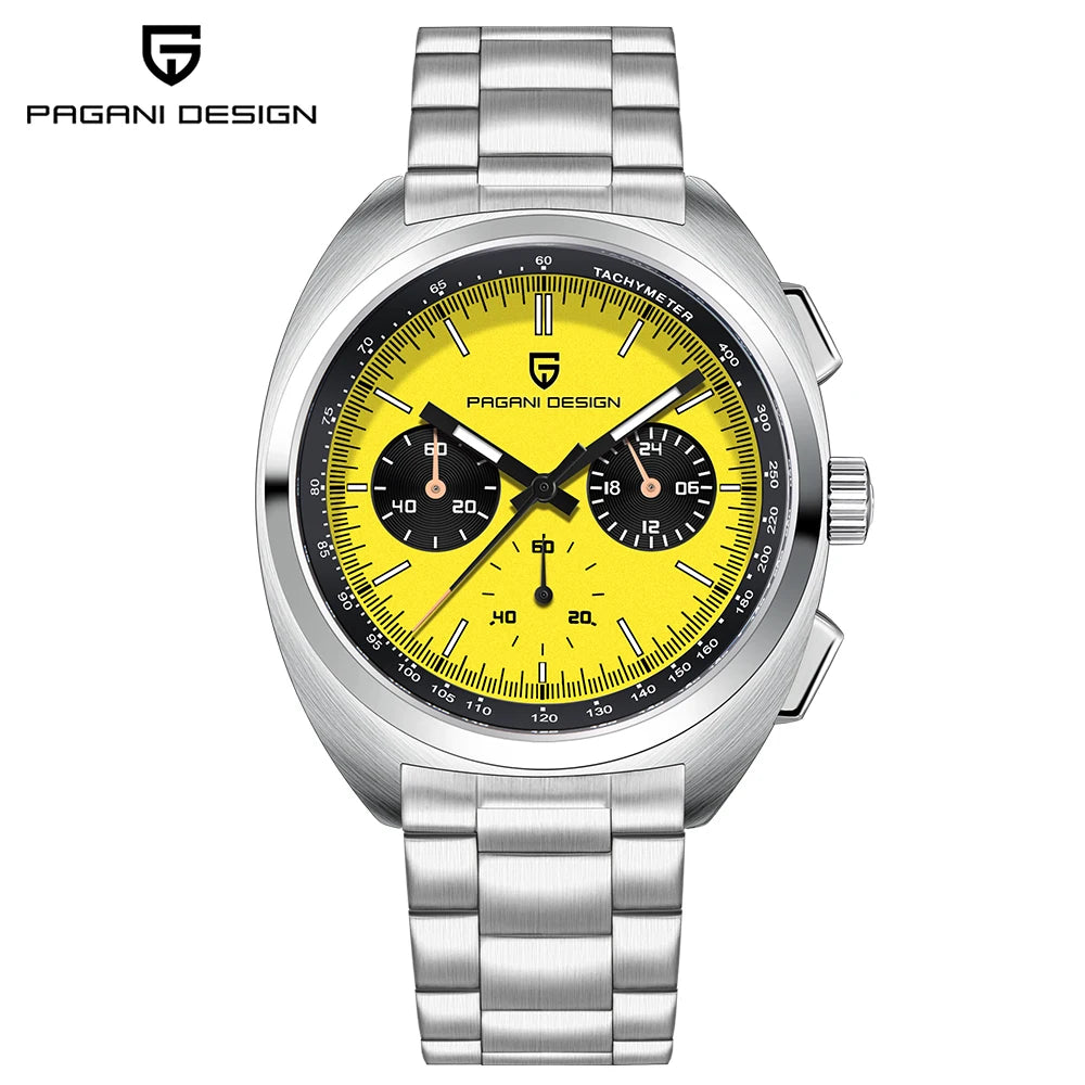 Pagani Design Men's Luxury Quartz Chronograph Watch – Retro Dial Clock
