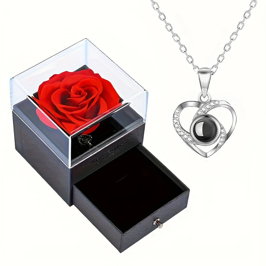 Projection Necklace with Luxury Rose