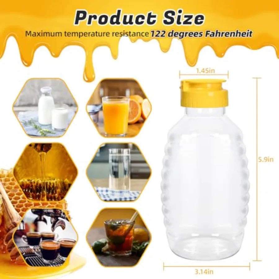 24 Pack 16oz Honey Squeeze Bottles With Leak Proof Flip-Top Cap