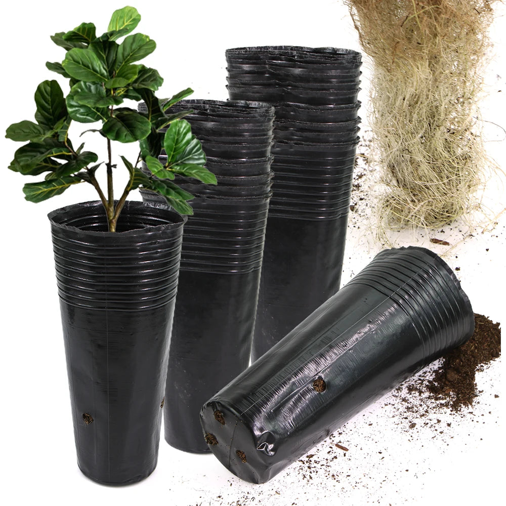 Tall Plastic Deep Nursery Tree Pots with Drainage Holes