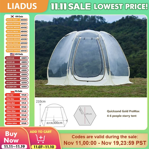 Transparent Dome Tent for 4-8 People Mushroom Shaped