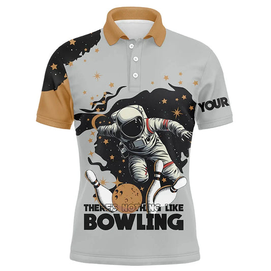 Men's Custom Astronaut Graphic Bowling Polo Shirt