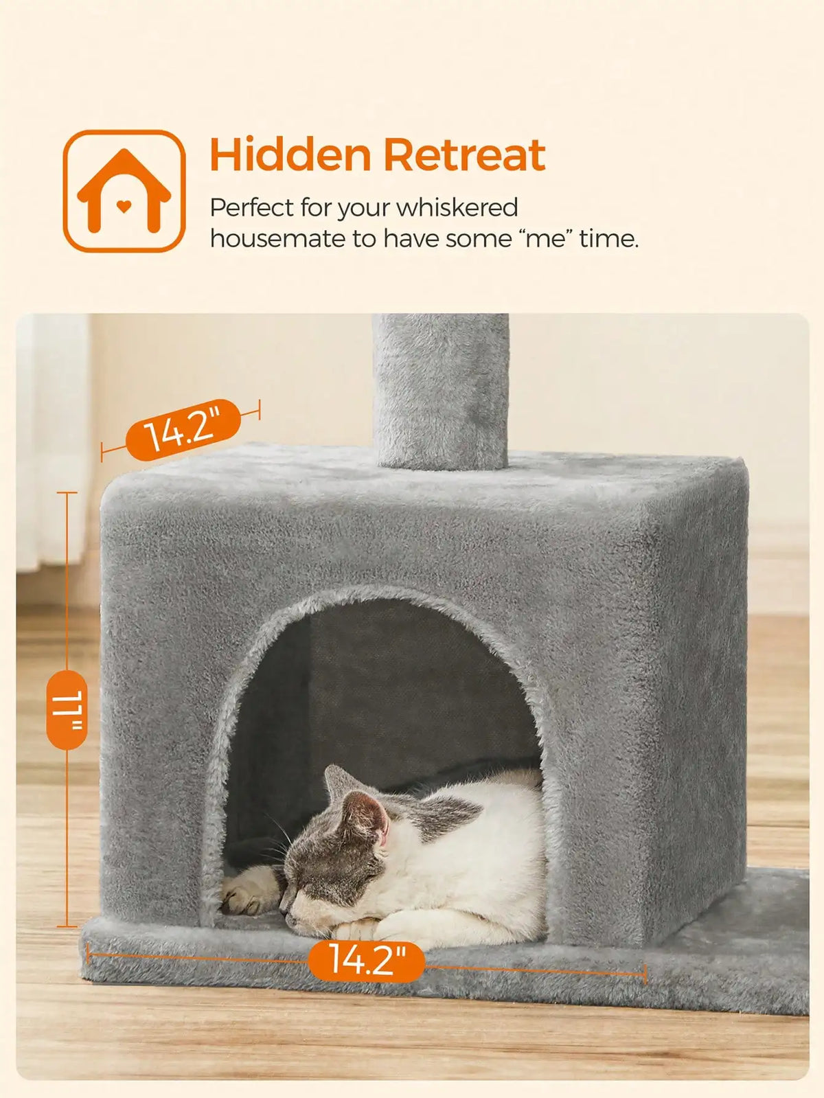 Light Gray Cat Tree Tower - Multi-Level Cat Condo with Perch & Sisal Scratching Posts