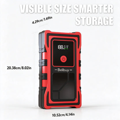 800A Peak 12V Portable Car Jump Starter – Emergency Battery Booster & Power Bank with LED Light